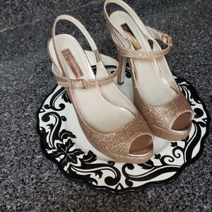 Inc gold heels 